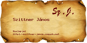 Szittner János névjegykártya