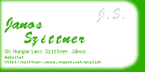 janos szittner business card